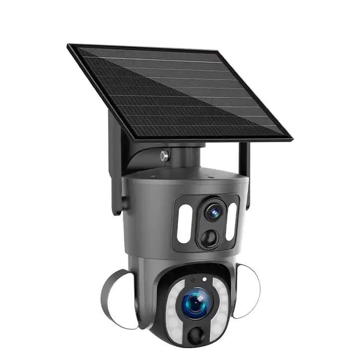 Dual Lens Solar Wifi Intelligent Camera met 9W zonnepaneel 5-40M IR afstand
