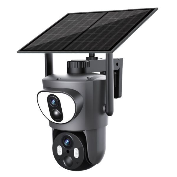 Dual Lens Dual Linkage Dual View Ubox 4G Zonnecamera 5-40M IR afstand