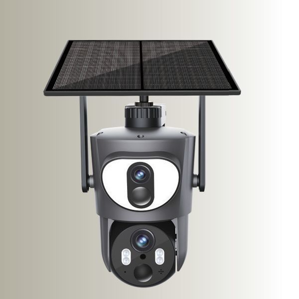 Dual Lens Dual Linkage Dual View Ubox 4G Zonnecamera 5-40M IR afstand