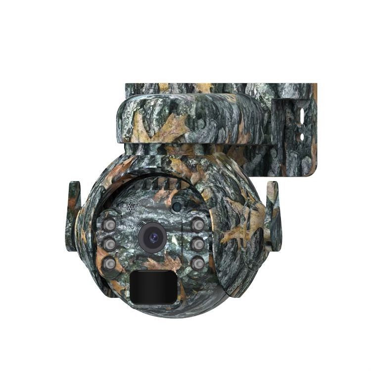 Camouflage Kleur Zonnebatterij 4G Zonne Mini PT Camera 3MP Hoge prestaties