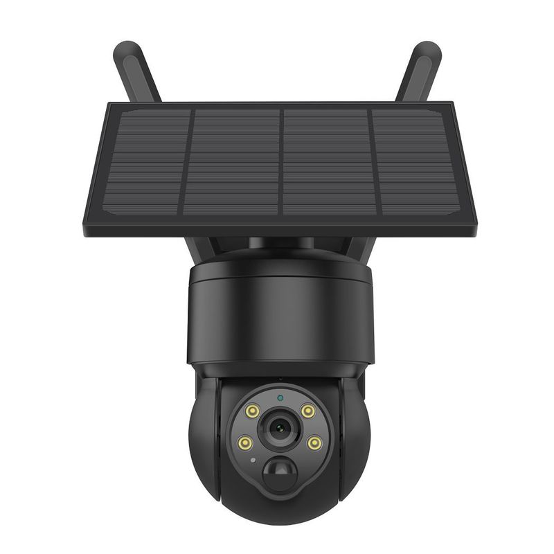 Buiten PTZ 3MP Zonne-aangedreven CCTV camera Zwart Kleur Weerbestendige